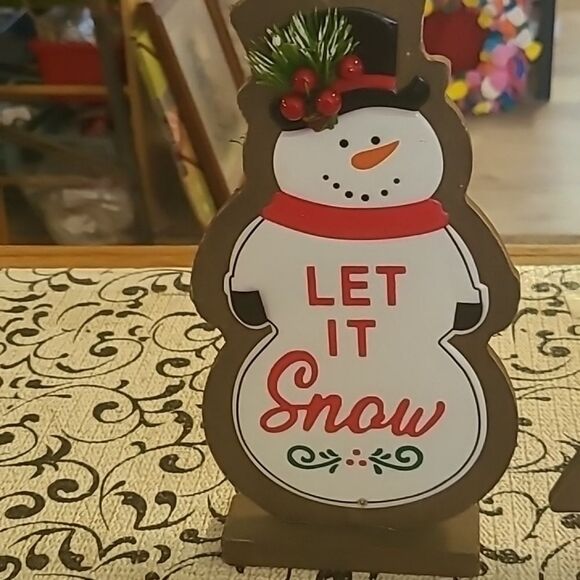 Festive Snowman and Tree HolidayTable Top Decor Set - Picture 2 of 5